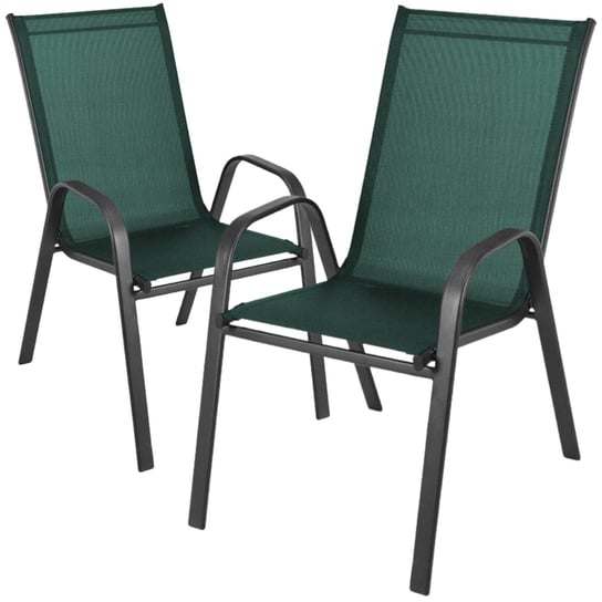 krzesło ogrodowe metalowe zielone 2 sztuki Zolta