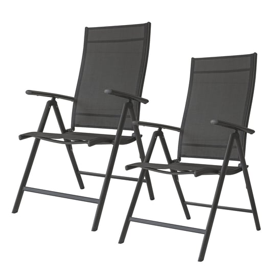 Krzesło ogrodowe MODERNHOME PC909 Black, czarne, 105x55x77 cm, 2 szt. ModernHome