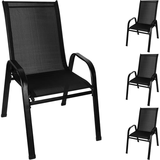 Krzesło Ogrodowe na Taras Balkon Ogród Mocne Metalowe Krzesła Tarasowe 4szt Gardlov