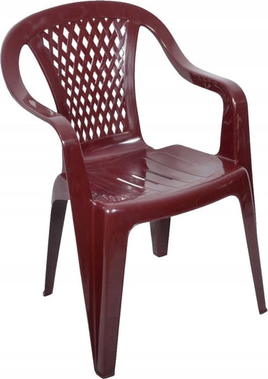 Krzesło Ogrodowe Plastikowe Diament Bordowe OŁER
