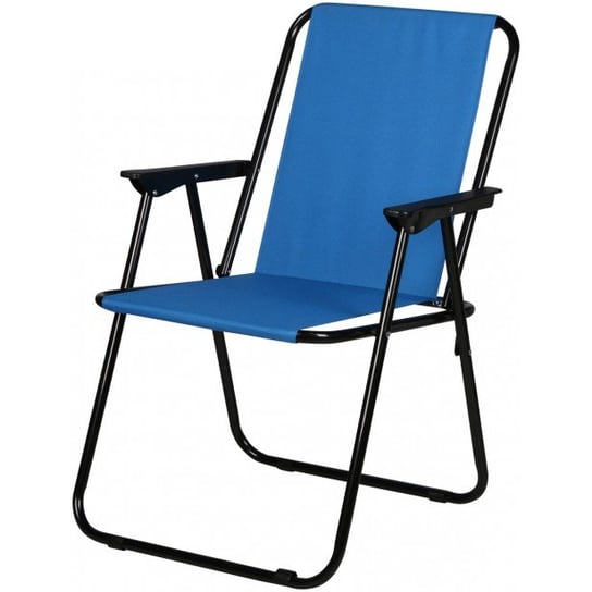 Krzesło ogrodowe, plażowe z podłokietnikami ROYOKAMP, składane, 52x44x75 cm, niebieskie, do 120 kg Royokamp