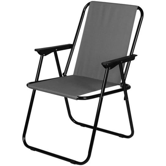 Krzesło ogrodowe, plażowe z podłokietnikami ROYOKAMP, składane, 52x44x75 cm, szare, do 120 kg Royokamp
