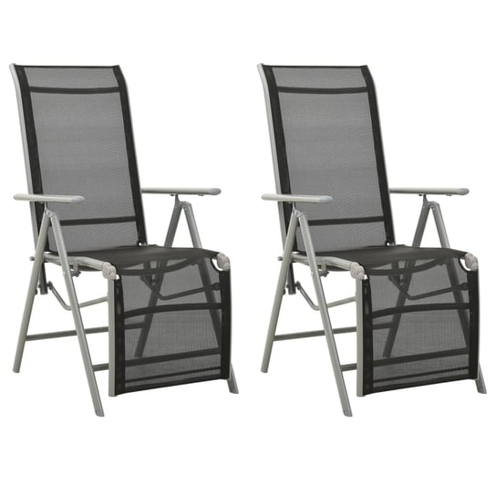 Krzesło ogrodowe rozkładane, aluminiowe, czarno-sr / AAALOE Inna marka