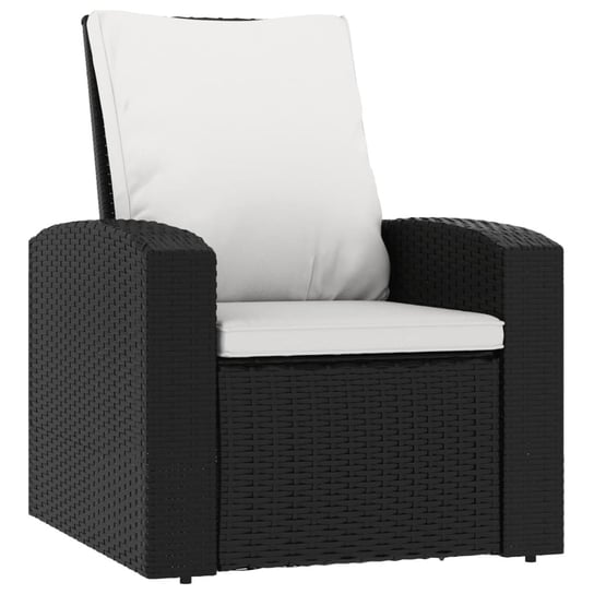 Krzesło ogrodowe rozkładane - rattan PE - czarne - Inna marka