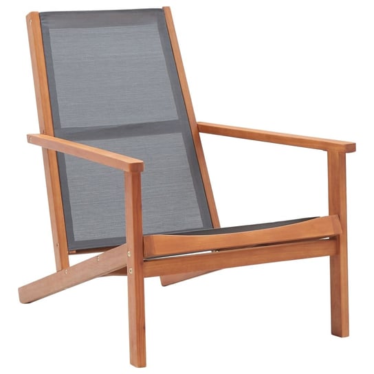 Krzesło ogrodowe, szare, lite drewno eukaliptusowe i textilene vidaXL