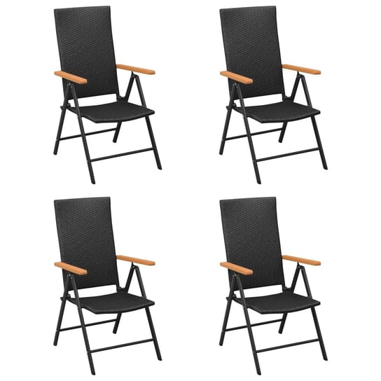 Krzesło ogrodowe VIDAXL, czarne, 55x64x105 cm, 4 szt. vidaXL