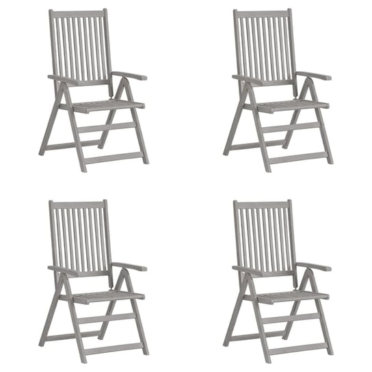 Krzesło ogrodowe VIDAXL, szare, 56x70x110 cm, 4 szt. vidaXL