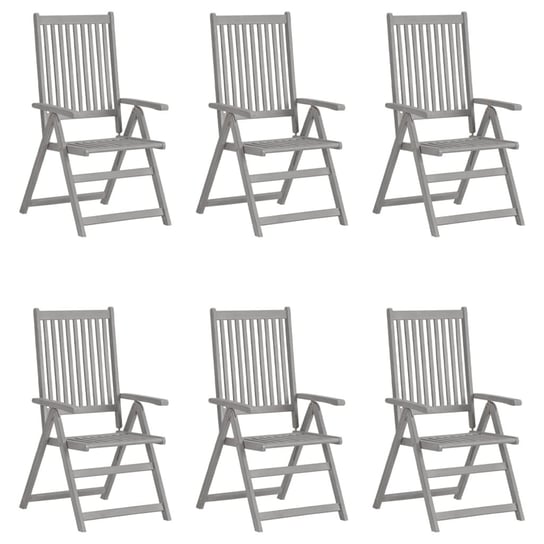 Krzesło ogrodowe VIDAXL, szare, 56x70x110 cm, 6 szt., 6 szt. vidaXL