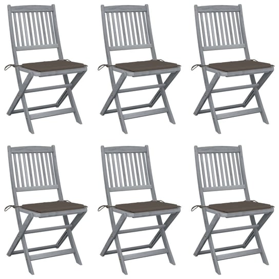 Krzesło ogrodowe VIDAXL, szaro-brązowy, 48,5x57x91 cm, 6 szt. vidaXL