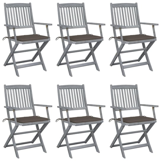 Krzesło ogrodowe VIDAXL, szaro-brązowy, 54x57x91 cm, 6 szt. vidaXL