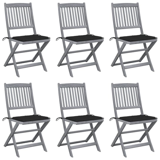 Krzesło ogrodowe VIDAXL, szaro-czarny, 48,5x57x91 cm, 6 szt. vidaXL