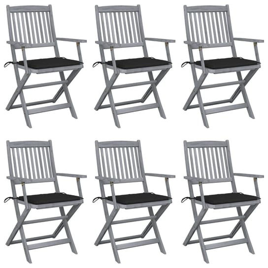 Krzesło ogrodowe VIDAXL, szaro-czarny, 54x57x91 cm, 6 szt. vidaXL