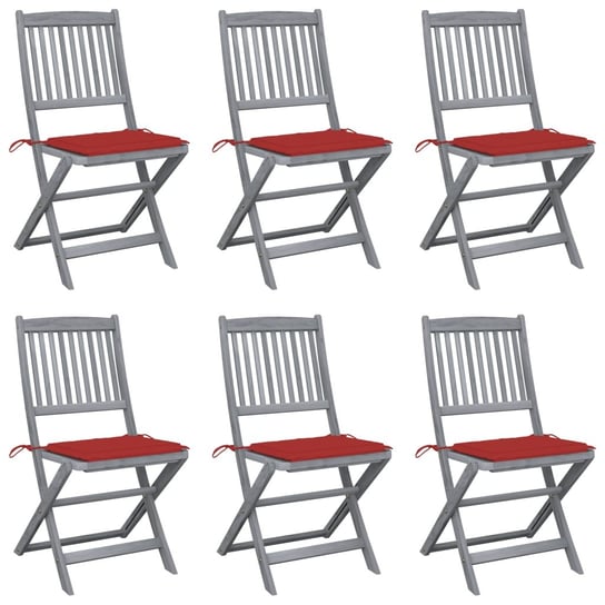 Krzesło ogrodowe VIDAXL, szaro-czerwony, 48,5x57x91 cm, 6 szt. vidaXL