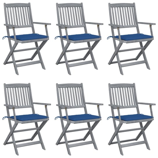 Krzesło ogrodowe VIDAXL, szaro-niebieski, 54x57x91 cm, 6 szt. vidaXL