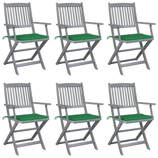Krzesło ogrodowe VIDAXL, szaro-zielony, 54x57x91 cm, 6 szt. vidaXL
