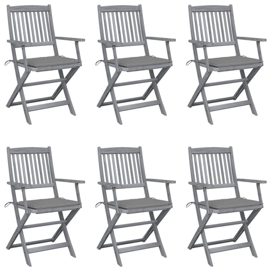 Krzesło ogrodowe VIDAXL, szary, 54x57x91 cm, 6 szt. vidaXL