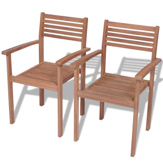 Krzesło ogrodowe vidaXL, sztaplowane, brązowe, 56x51x90 cm, 2 sztuki vidaXL