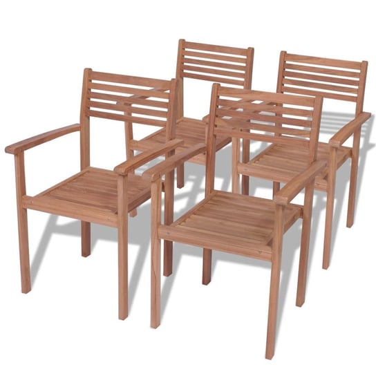 Krzesło ogrodowe VIDAXL, sztaplowane, brązowe, 56x51x90 cm, 4 sztuki vidaXL