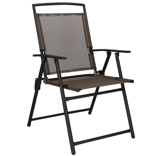 Krzesło ogrodowe z oparciem na balkon, tarasowe brązowo-czarne Springos