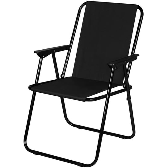 Krzesło ogrodowe z podłokietnikami ROYOKAMP, składane, 52x44x75 cm, czarne Royokamp