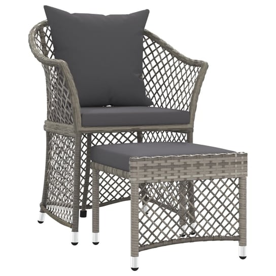 Krzesło ogrodowe z poduszkami, szary, stal, 65x54x / AAALOE Inna marka