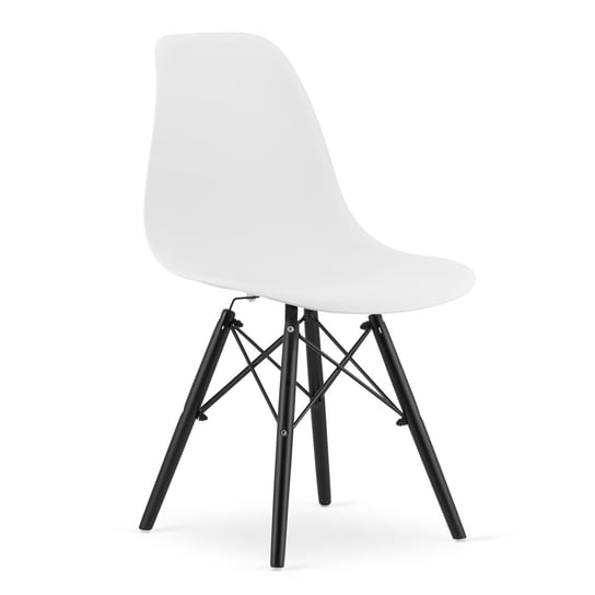 Krzesło OSAKA - białe / nogi czarne Leobert