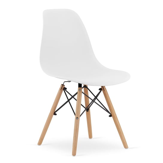 Krzesło OSAKA - białe / nogi naturalne Leobert