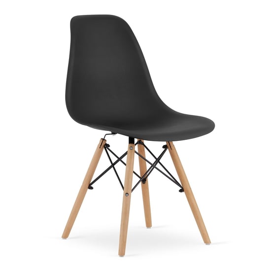 Krzesło OSAKA - czarne / nogi naturalne Leobert