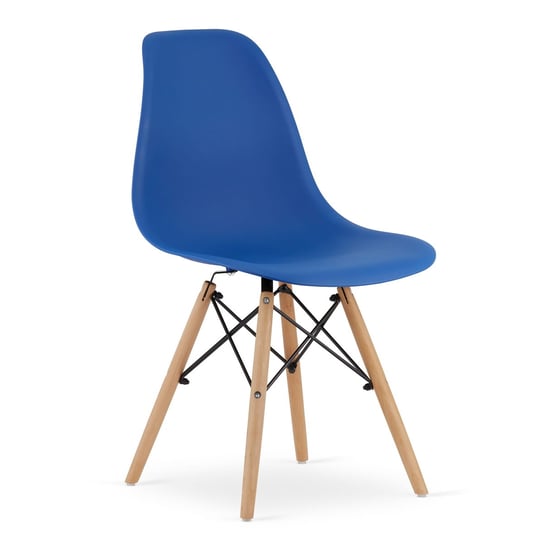 Krzesło OSAKA - niebieskie / nogi naturalne Leobert