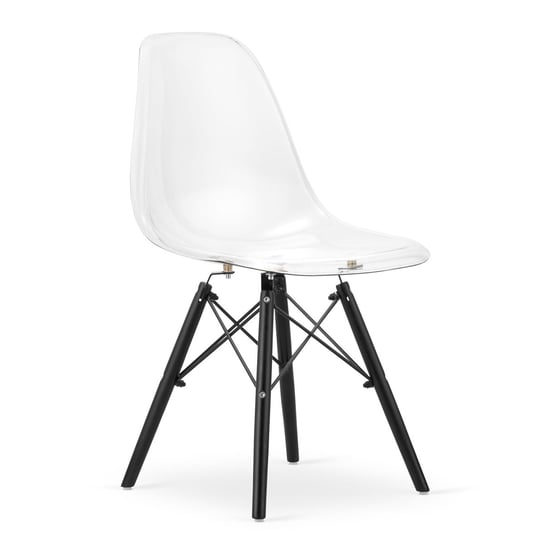 Krzesło OSAKA - przezroczyste / nogi czarne Leobert