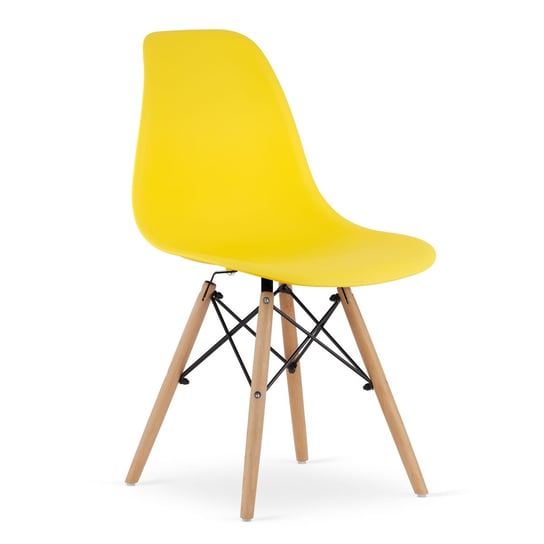 Krzesło OSAKA - żółte / nogi naturalne Leobert