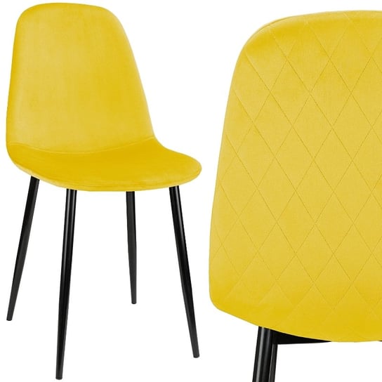 Krzesło pikowane nowoczesne do salonu welurowe Szchara