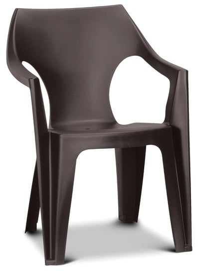 Krzesło plastikowe Dante Low back, brązowe, 57x57x79 cm Allibert