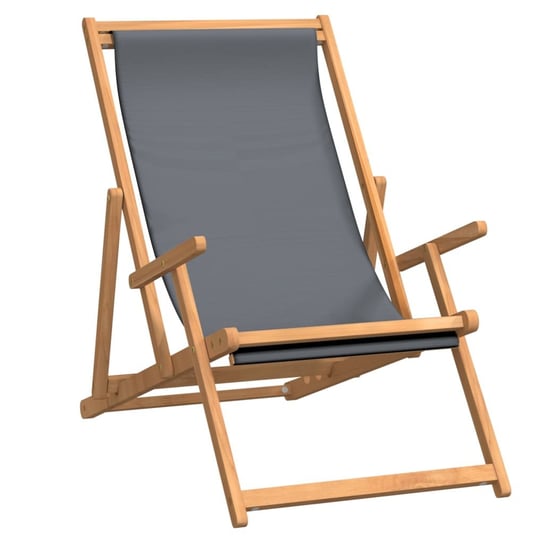 Krzesło plażowe składane, drewno tekowe, szare, 60 / AAALOE Inna marka