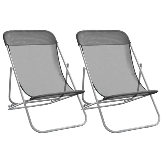 Krzesło plażowe składane - textilene, szary, 85x58 / AAALOE Inna marka