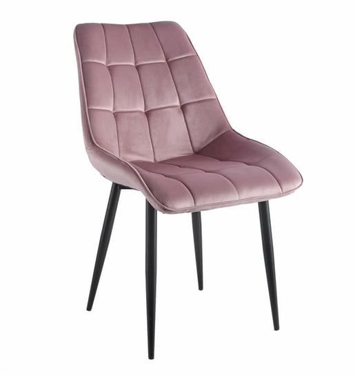 Krzesło Poly velvet różowe czarne nogi Intesi
