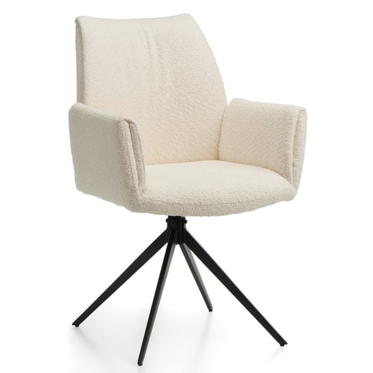 Krzesło Prato Tapicerowane Boucle Jasnobeżowe Ecru Home-Design24