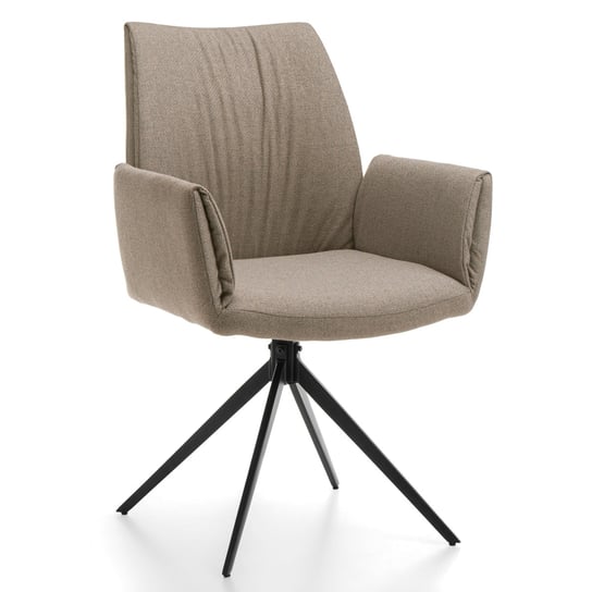 Krzesło Prato Tapicerowane Tkanina Typu Sawana Ciemnobeżowe Home-Design24