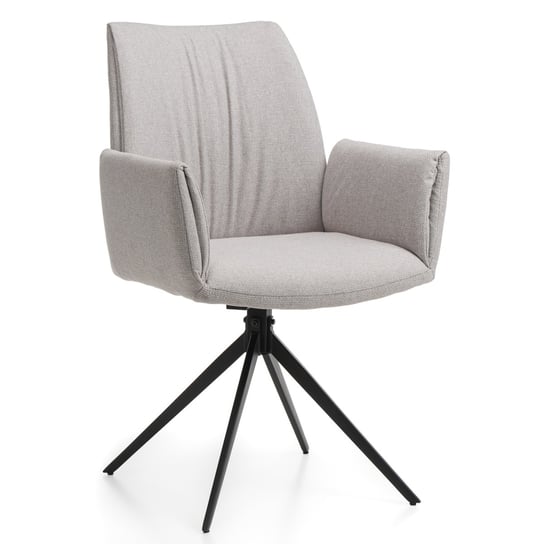 Krzesło Prato Tapicerowane Tkanina Typu Sawana Szare Home-Design24