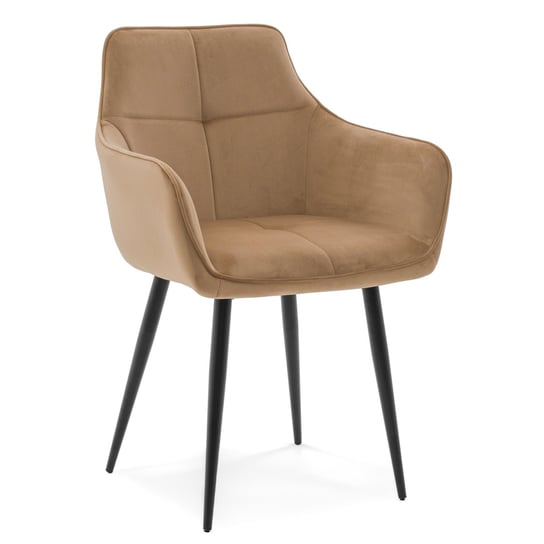 Krzesło QUATTRO tapicerowane pikowane beżowy welur Home-Design24