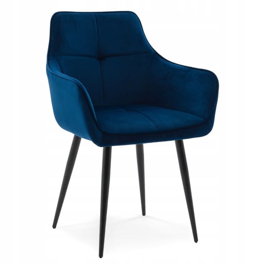 Krzesło QUATTRO tapicerowane pikowane granatowy welur Home-Design24