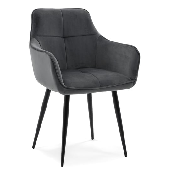 Krzesło QUATTRO tapicerowane pikowane szary welur Home-Design24