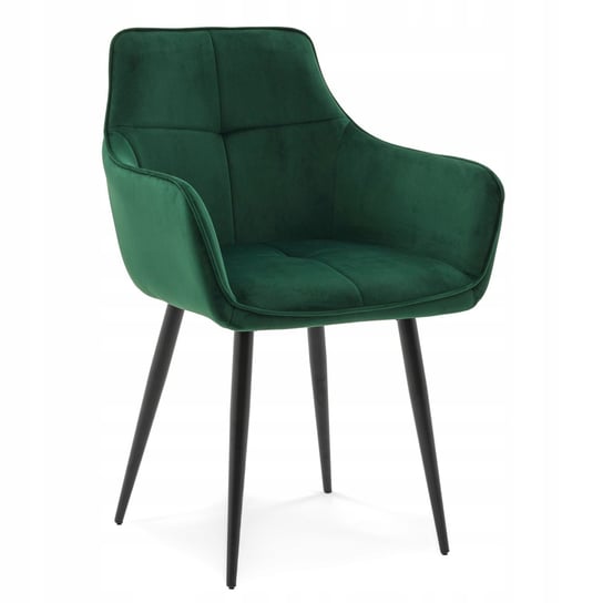 Krzesło QUATTRO tapicerowane pikowane zielony welur Home-Design24