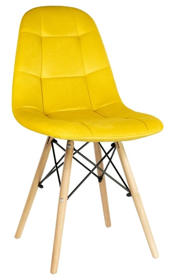 Krzesło Ragnar Żółte Welurowe Szchara