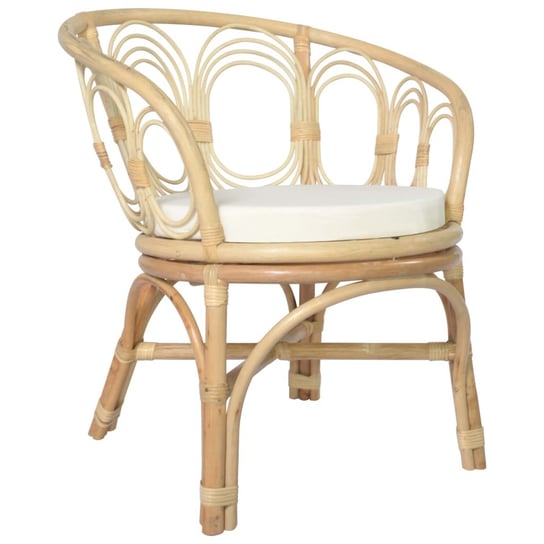 Krzesło rattanowe z poduszką, kremowy, 72x68x76 cm / AAALOE Inna marka
