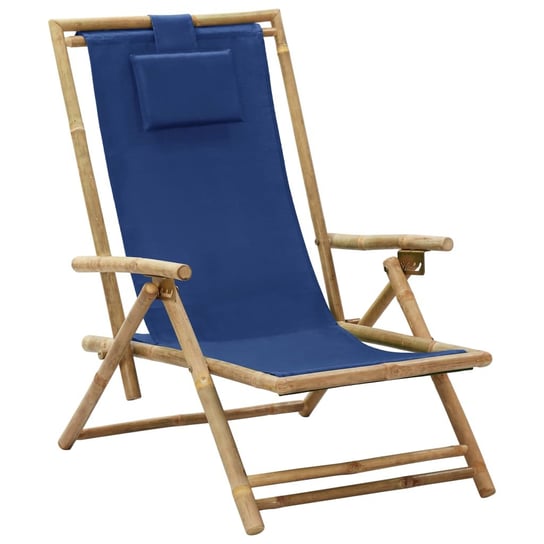 Krzesło relaksacyjne bambusowe 64x89 cm granatowe Inna marka
