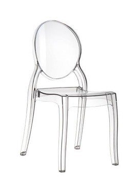 Krzesło RESOL Mia, transparentne, 47x50x90 cm Intesi