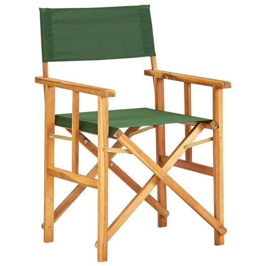 Krzesło reżyserskie, lite drewno akacjowe, zielone vidaXL