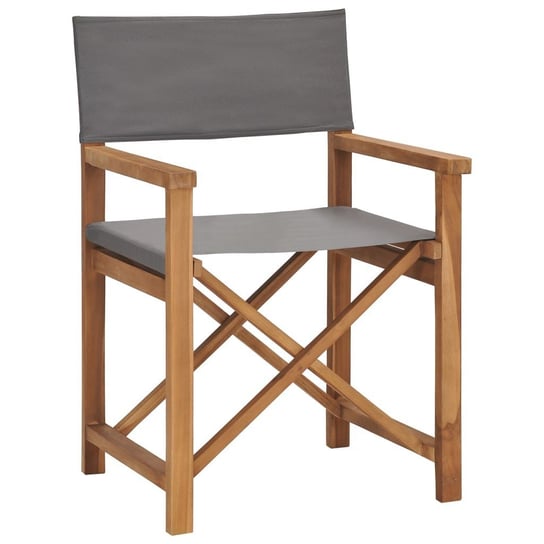 Krzesło reżyserskie vidaXL, lite drewno tekowe, szare vidaXL