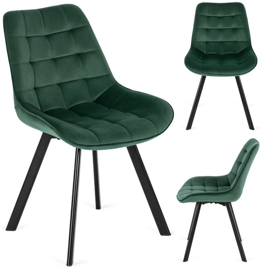 Krzesło RICK Zielone Tapicerowane Welur do Salonu Meble Makarowski